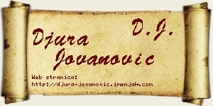 Đura Jovanović vizit kartica